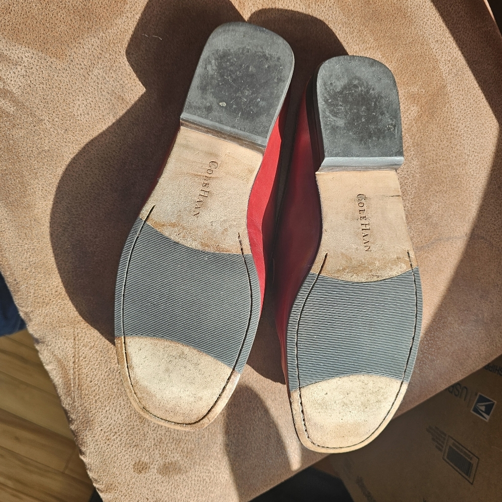 Cole Haan Women's Country Red Leather Slip-On Mules - Picture 7 of 9